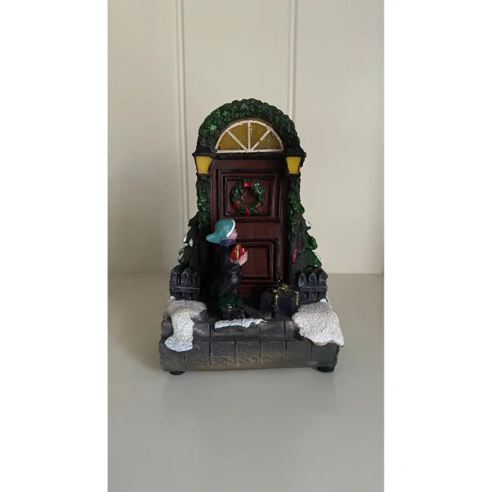 Biblo Noel evi led ışıklı nırl baba figürlü biblo dekor süsü