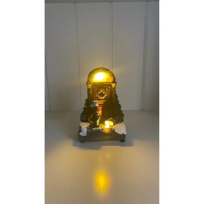 Biblo Noel evi led ışıklı nırl baba figürlü biblo dekor süsü