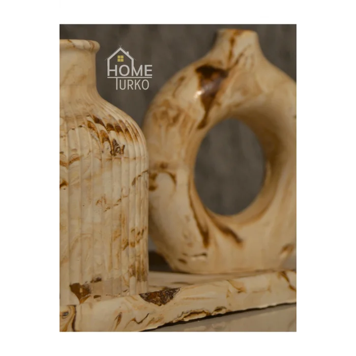 Biblo Üçlü Süs Takım, Vazo,  Ev Dekorasyon ürünü, Hediyelik Ev Eşyası, Biblo Süs, Bohem tarz Süsler, Biblo