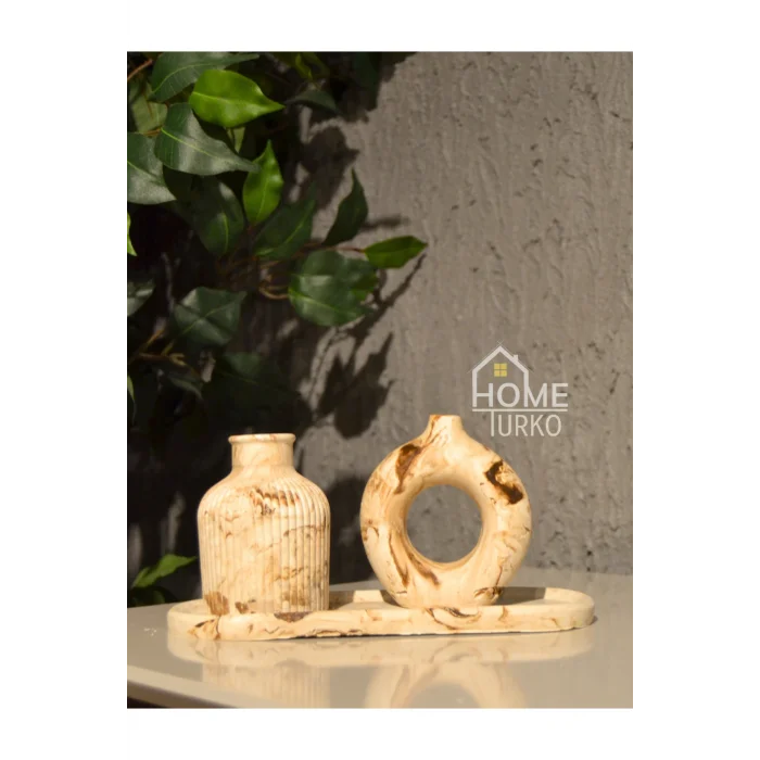 Biblo Üçlü Süs Takım, Vazo,  Ev Dekorasyon ürünü, Hediyelik Ev Eşyası, Biblo Süs, Bohem tarz Süsler, Biblo