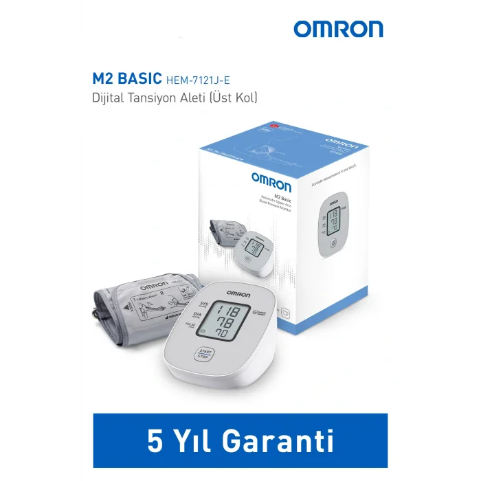 Genel Ürün M2 Basic Üst Koldan Pilli Dijital Tansiyon Aleti – Hipertansiyon Göstergeli 5 Yıl Garantili