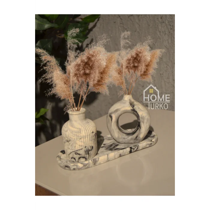 Biblo Üçlü Süs Takım, Vazo,  Ev Dekorasyon ürünü, Hediyelik Ev Eşyası, Biblo Süs, Bohem tarz Süsler, Biblo
