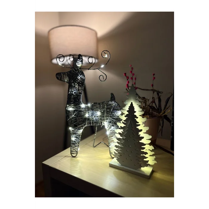 Genel Ürün Led Işıklı Üçlü Çam Yılbaşı Dekoru- Yılbaşı Dekorasyonu, Yılbaşı Hediyesi