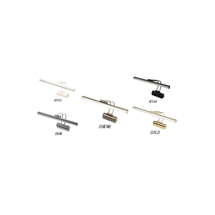 Genel Ürün Resim,tablo,ayna Üstü Banyo Ledli Aplik 220v 5 Renk Gold Flüt Aplik 3000k Günışığı (PİLLİ DEĞİLDİR)