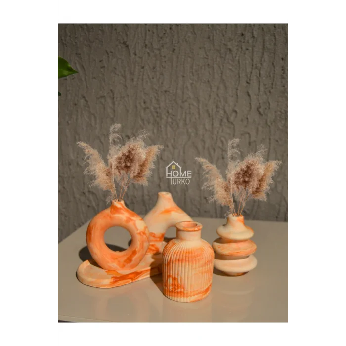 Biblo Beşli Süs Takım, Vazo,  Ev Dekorasyon ürünü, Hediyelik Ev Eşyası, Biblo Süs, Bohem Süsler, Biblo