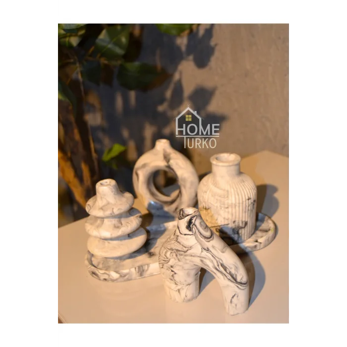 Biblo Beşli Süs Takım, Vazo,  Ev Dekorasyon ürünü, Hediyelik Ev Eşyası, Biblo Süs, Bohem Süsler, Biblo