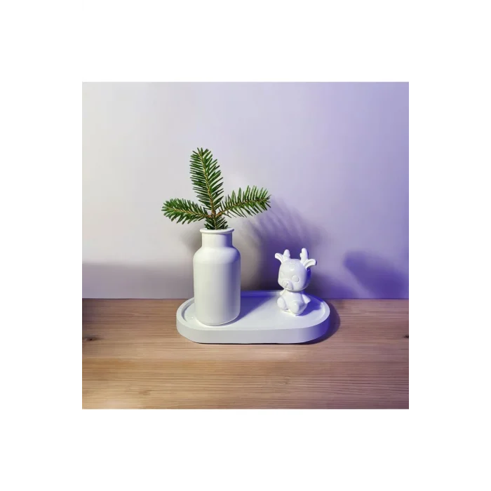 Biblo Tabak& Bohem Tarzı Düz Vazo & 3lü set Dekoratif Obje, Dekoratif Eşya, Mumluk, Biblo