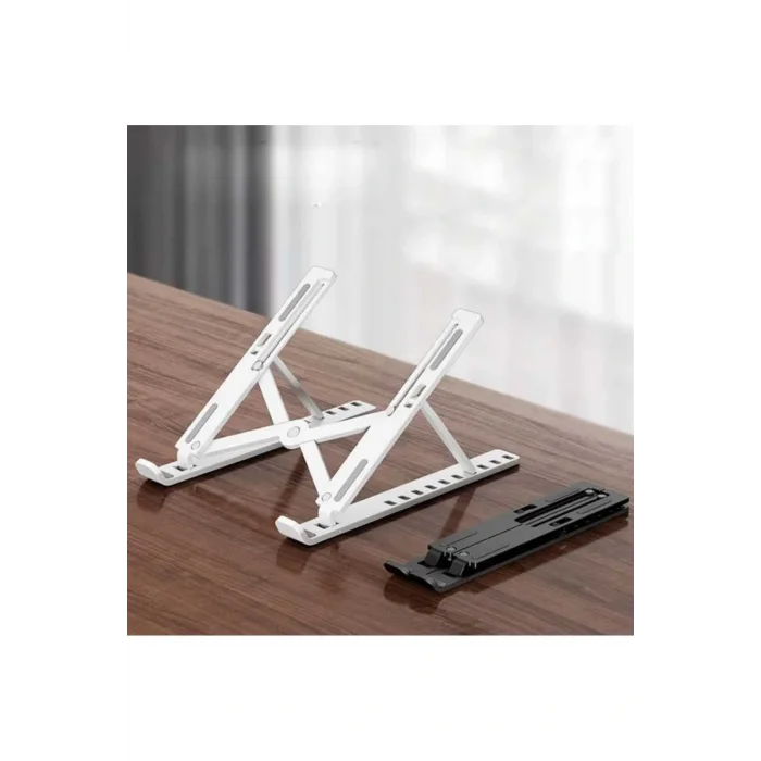 Genel Ürün Plastik Beyaz Veya Siyah Renk Katlanabilir Ayarlı Dizüstü Laptop Standı