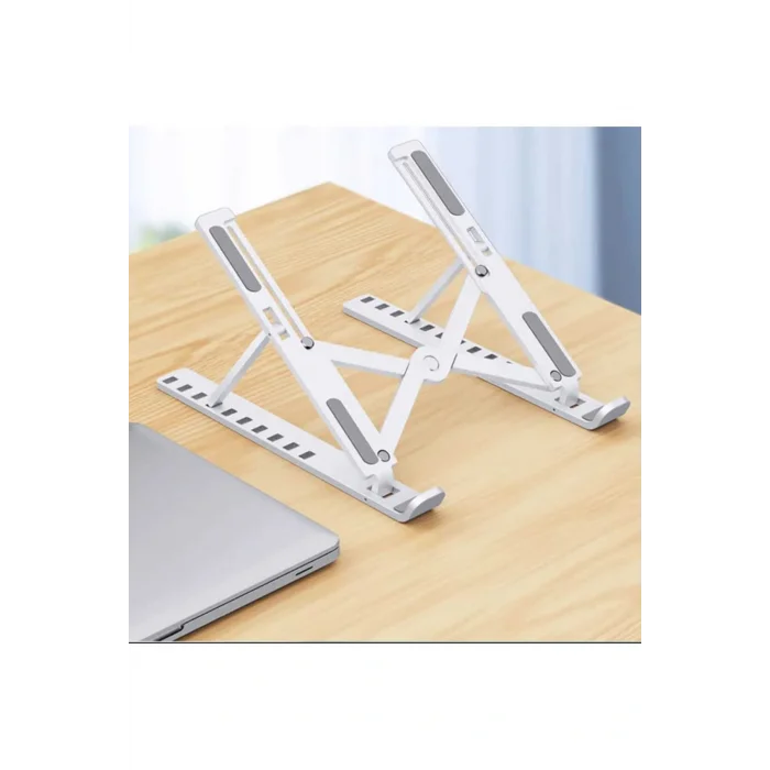 Genel Ürün Plastik Beyaz Veya Siyah Renk Katlanabilir Ayarlı Dizüstü Laptop Standı