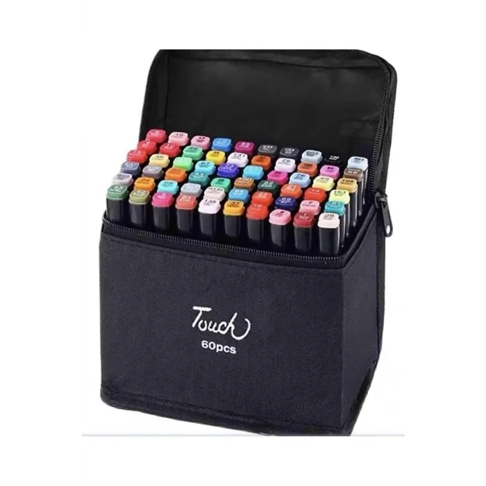 Genel Ürün Çift Taraflı Uçlu Marker Keçeli Kalem Seti 60lı Çantalı Markör