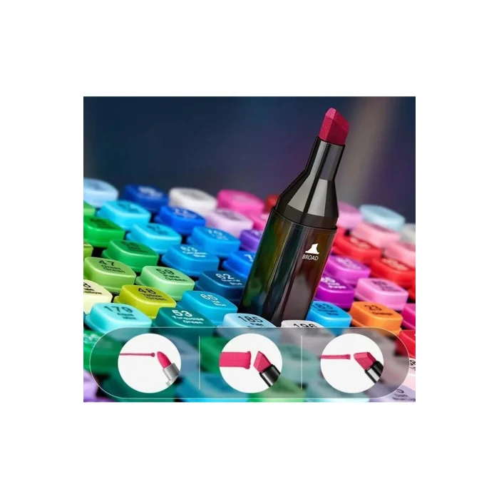 Genel Ürün Çift Taraflı Uçlu Marker Keçeli Kalem Seti 60lı Çantalı Markör