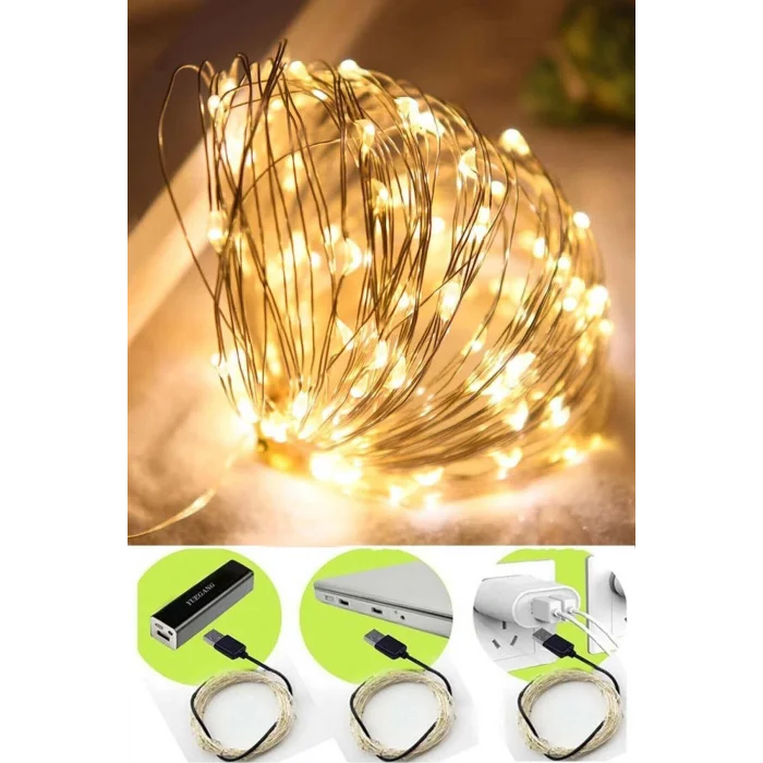 Genel Ürün 10 Metre USB ile Çalışan Peri Led Işık - Çok Amaçlı Dekoratif Aydınlatma, Yılbaşı için İdeal