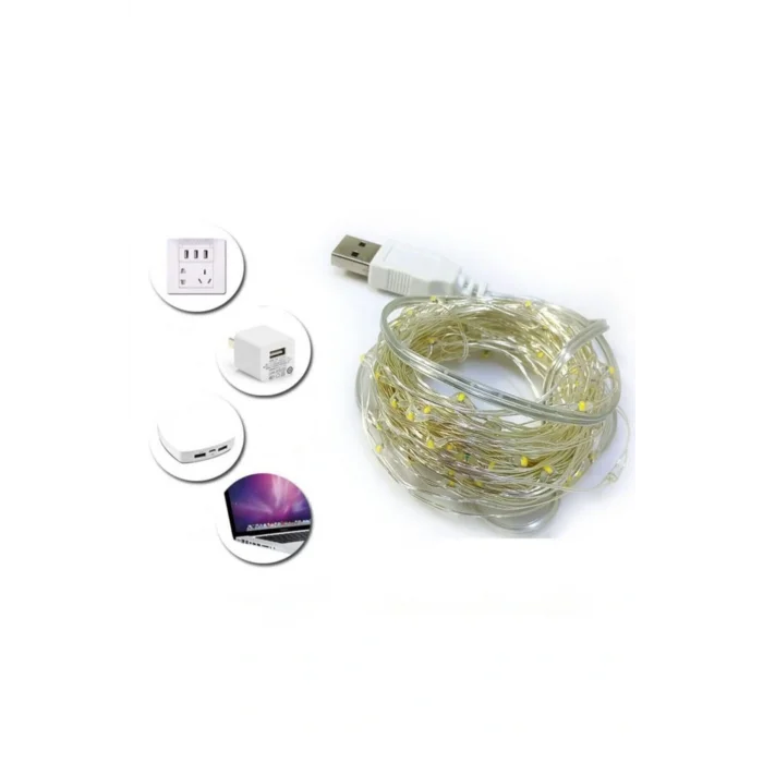 Genel Ürün 10 Metre USB ile Çalışan Peri Led Işık - Çok Amaçlı Dekoratif Aydınlatma, Yılbaşı için İdeal