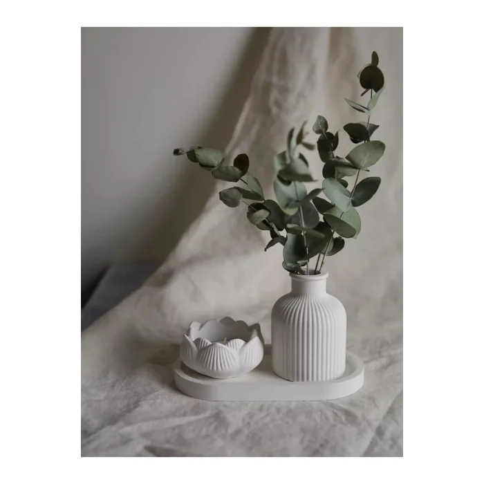 Genel Ürün Alçı seti dekoratif stand şamdan ve vazo