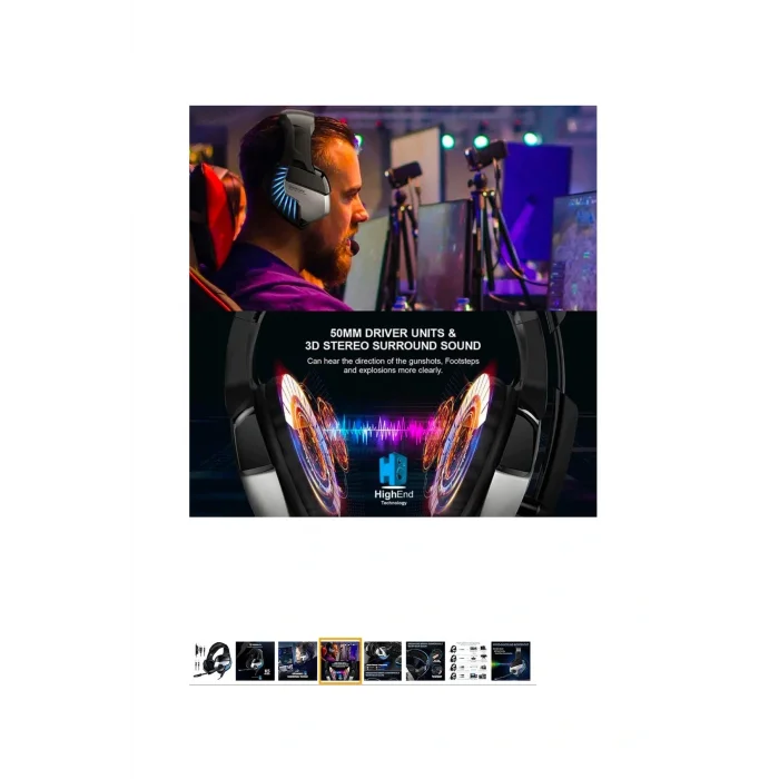 Genel Ürün Profesyonel Oyuncu Kulaklığı Telefon Uyumlu Gaming Kulaklık Siyah Renkli Led Pc/ps4/xbox Uyumlu