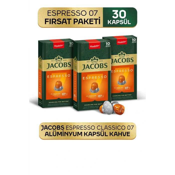 Genel Ürün Espresso 7 Classico Nespresso Uyumlu Alüminyum Kapsül Kahve 10 Adet X 3 Paket