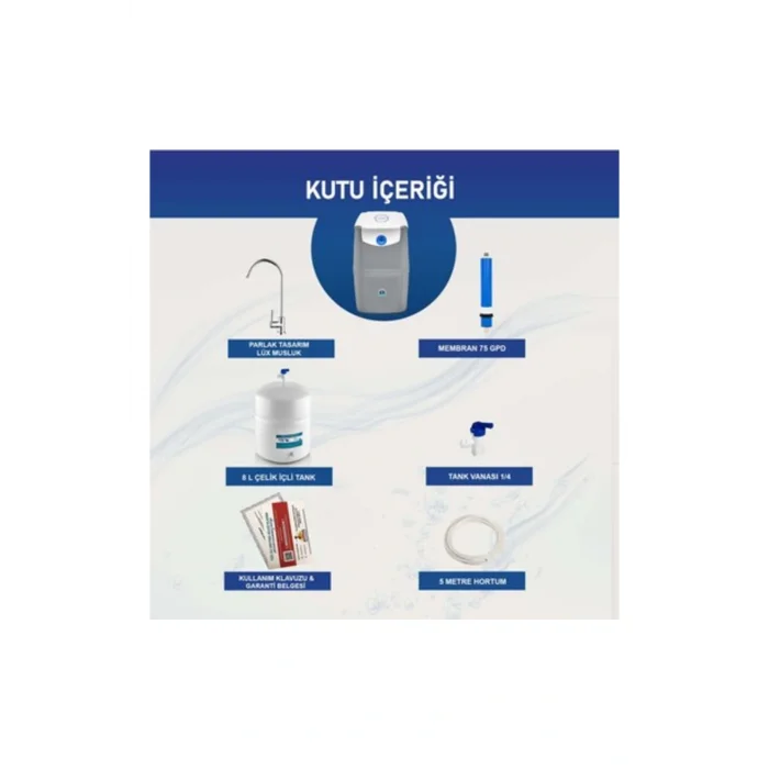 Genel Ürün - 35  Pompasız 10 Aşamalı Metal Tanklı Su Arıtma Cihazı