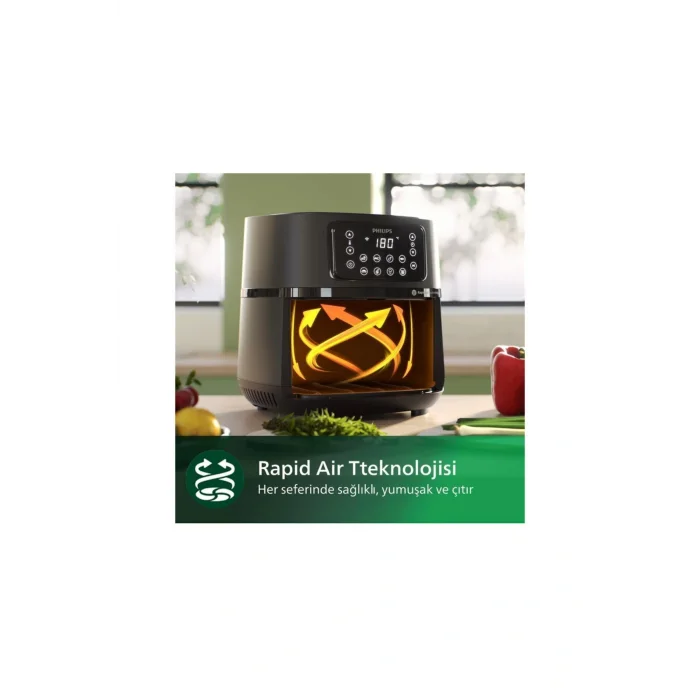 Genel Ürün Ultra Premium Connected 7.2 L Wi-Fi Bağlantı Pişirme Tepsisi ve Izgara Plaka Airfryer