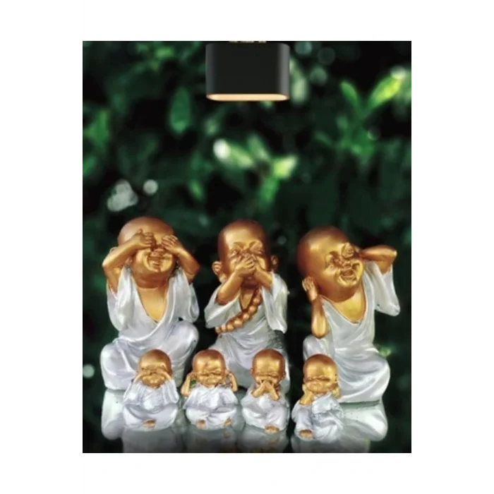 Biblo 7 Adet Dekoratif Görmedim Duymadım Bilmiyorum El Yapımı Biblo 15x7 Cm