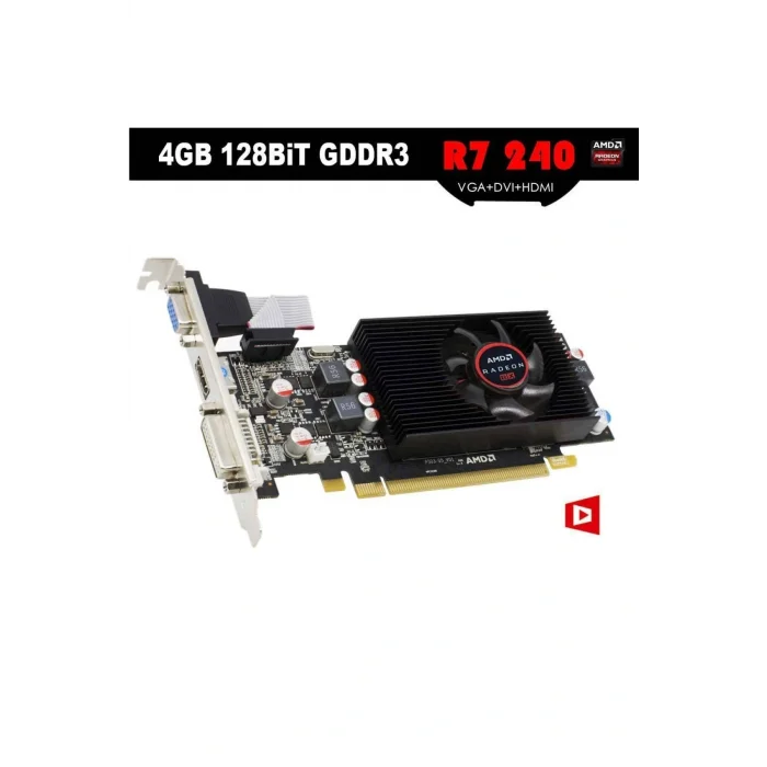 Genel Ürün Amd Radeon R7 240 4gb 128bit Gddr3 Hdmı Dvı Dx12 Ekran Kartı