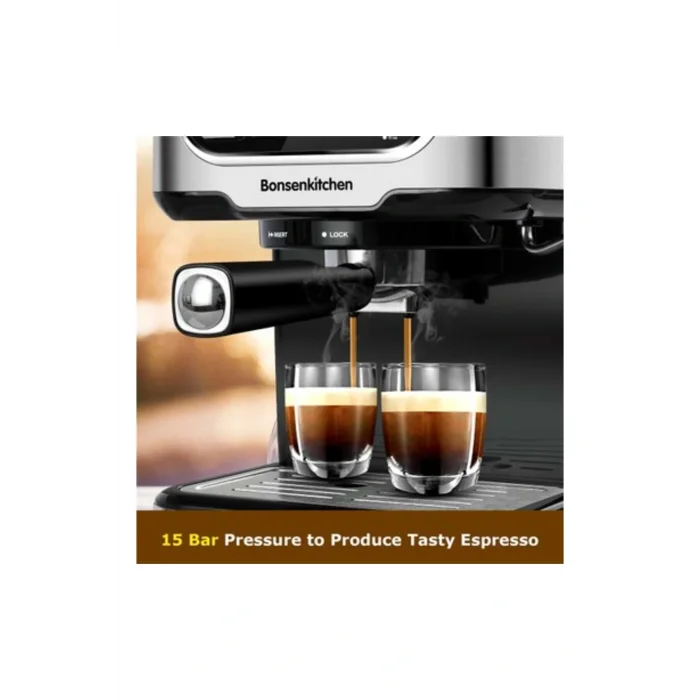Genel Ürün Espresso Makinesi 15 Bar Cappuccino, Latte Macchiato, Espresso, Paslanmaz Çelik,