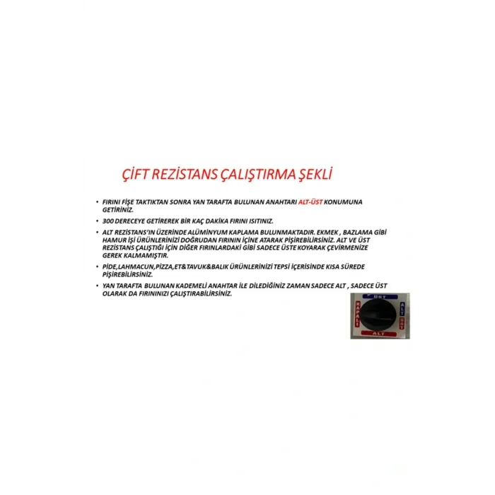 Genel Ürün Çift Rezistans Hamarat Fırın (BAZLAMA , PİDE , LAHMACUN , BALIK , TANDIR , KEBAP V.S.)