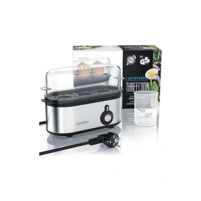 Genel Ürün Paslanmaz Çelik Yumurta Pişirici 210 W, 1-3 Yumurta Kapasiteli, Kompakt Tasarım