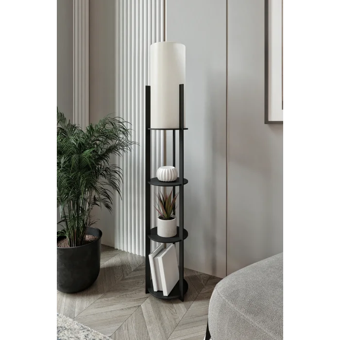 Lamba ARZUM HOME RADIANTE YUVARLAK RAFLI LAMBADER BLACK