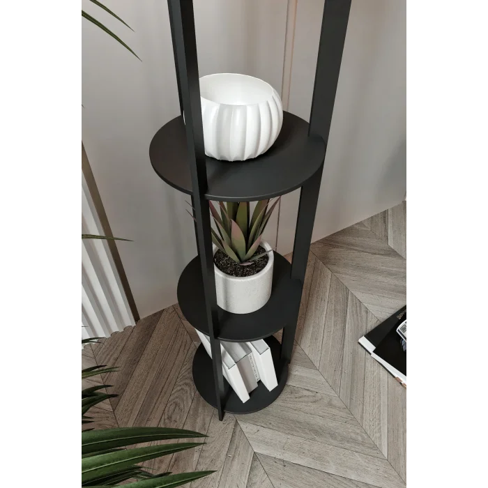 Lamba ARZUM HOME RADIANTE YUVARLAK RAFLI LAMBADER BLACK