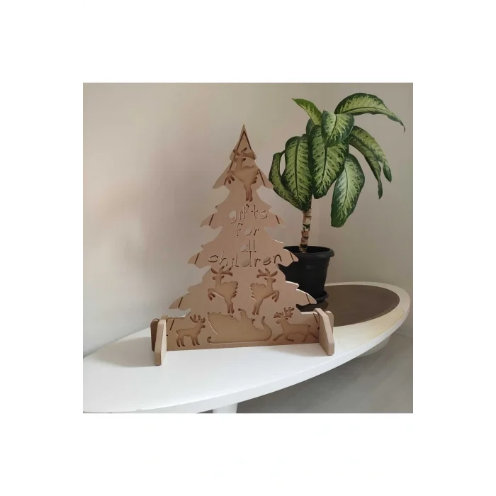 Genel Ürün Ahşap Yılbaşı Christmas Noel Agaci Boyasiz