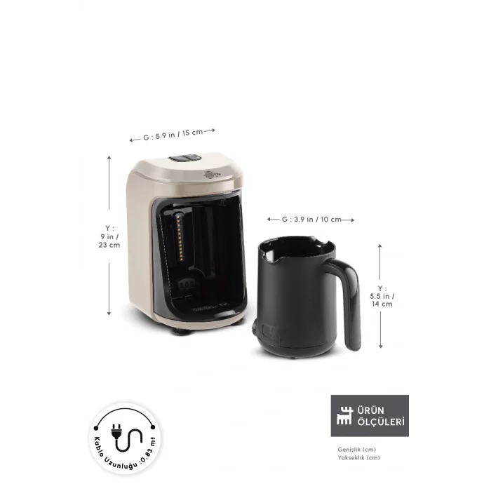 Genel Ürün Hatır Hüps Sütlü Türk Kahve Makinesi Bej