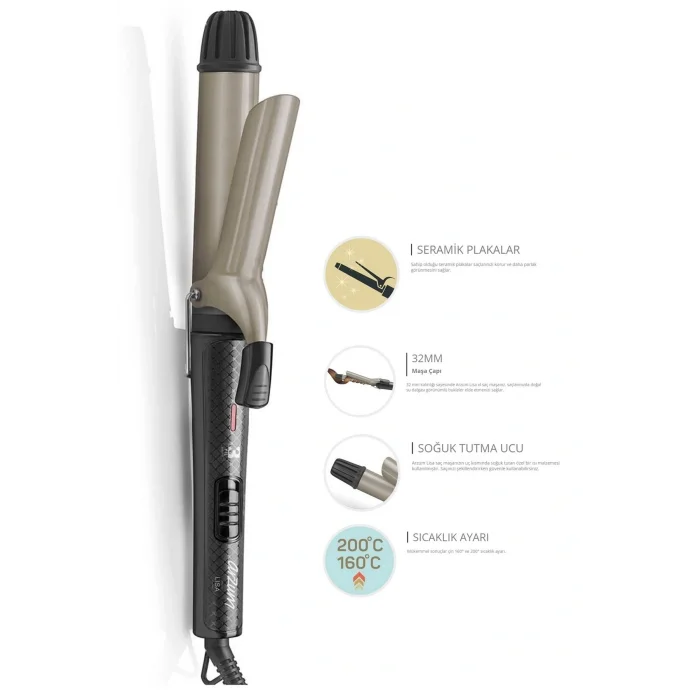 Genel Ürün Lisa XL Saç Maşası Seramik Plaka 32mm - AR5028