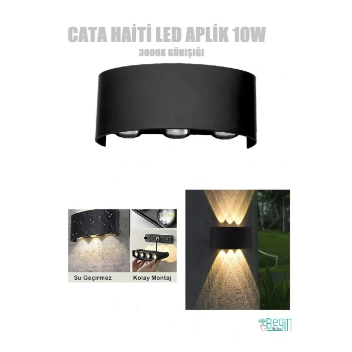 Genel Ürün Haiti 10w led aplik ıp65 ct-8011 günışığı 3000k
