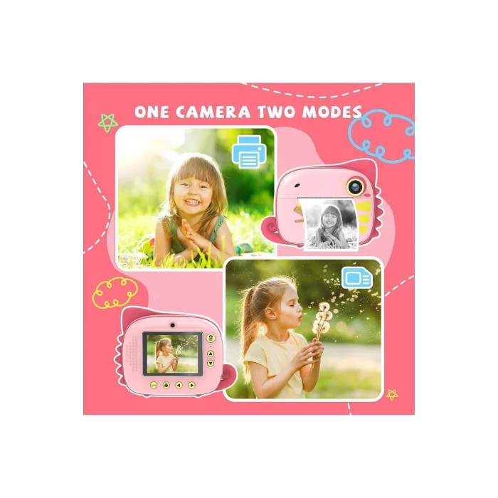 Genel Ürün Çocuk Kamerası Anında Baskı, 20MP Çift Lensli ve 32G SD Kartlı, Çocuklar için Dijital Kamera