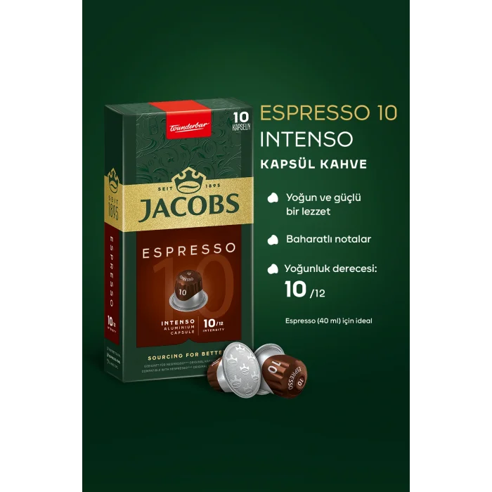 Genel Ürün Espresso 10 Intenso Nespresso Uyumlu Alüminyum Kapsül Kahve 10 Adet X 5 Paket