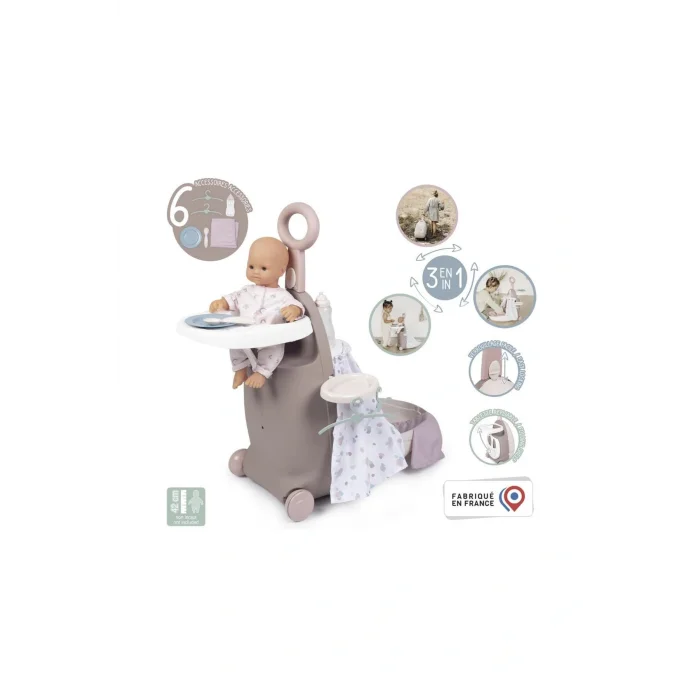 Oyuncak Çocuk Lisanslı Fransa Üretim 3ü 1 Arada Oyuncak Bebek Seyahat Seti