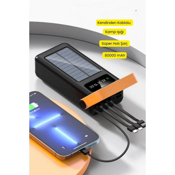 Genel Ürün Güneş enerjili 80.000mAh powerbank – Uzun Ömürlü Powerbank