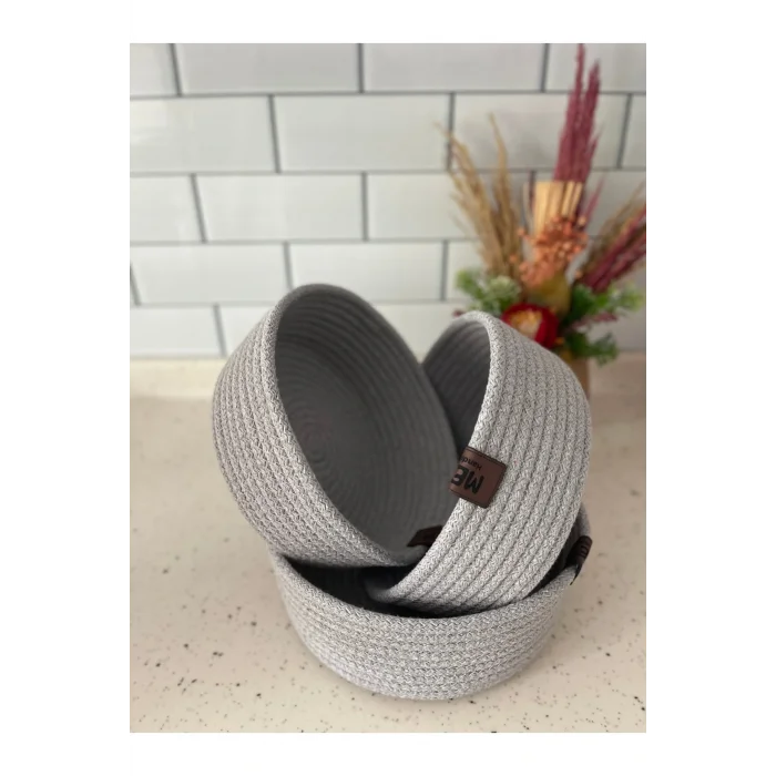 Genel Ürün El Işi 3lü Jüt Hasır Sepet Seti - Çok Amaçlı Organizer - Banyo, Mutfak Ve Bahçe Aksesuarı