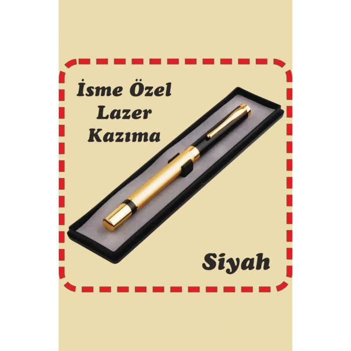 Genel Ürün Kişiye Özel Kutulu Lüks Roller Kalem Siyah Kapaklı