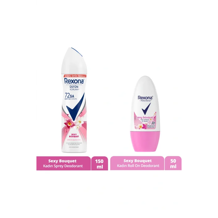 Genel Ürün Sexy Bouquet Kadın Sprey Deodorant 150 ml Kadın Roll On Deodorant 50 ml