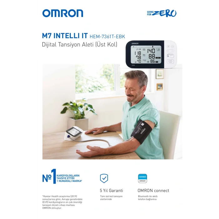 Genel Ürün M7 Intelli IT Üst Koldan Dijital Pilli Tansiyon Aleti – AFib Göstergeli, Bluetooth, Akıllı Manşetli