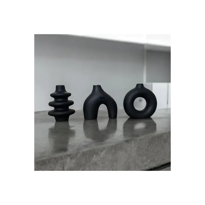 Biblo Gözdehobi Dekoratif Obje Biblo | 3’lü Vazo Seti Minimal Boy 10 Cm