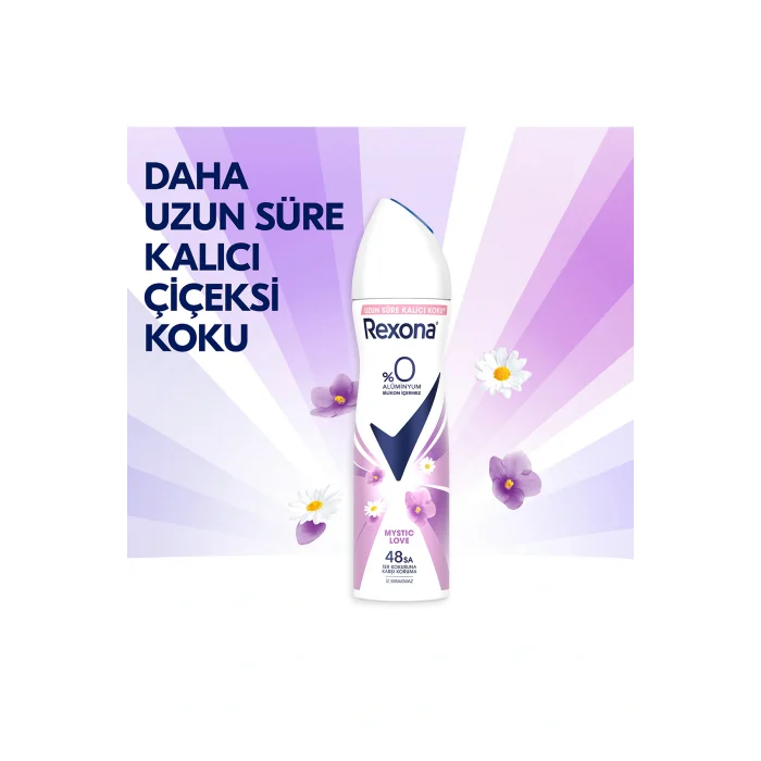 Kol Saati Kadın Sprey Deodorant Mystic Love %0 Alüminyum 48 Saat Ter Kokusuna Karşı Koruma 150 ml X3
