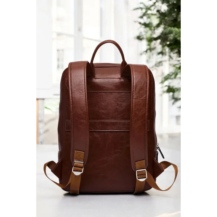 Genel Ürün Organizer Premium Deri 16 inç Taba Nova Sırt Laptop Çantası