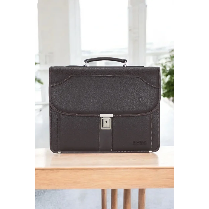 Genel Ürün Kahverengi Erkek Evrak Çantası Omuz Askılı 15.6 inç