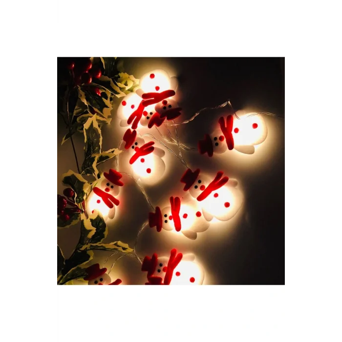 Genel Ürün Led Işıklı Yılbaşı Kardan Adam Dizeleri Noel Ağacı Süsü