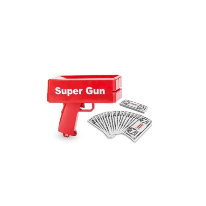 Genel Ürün Super Money Gun Para Saçma Tabancası - Kırmızı