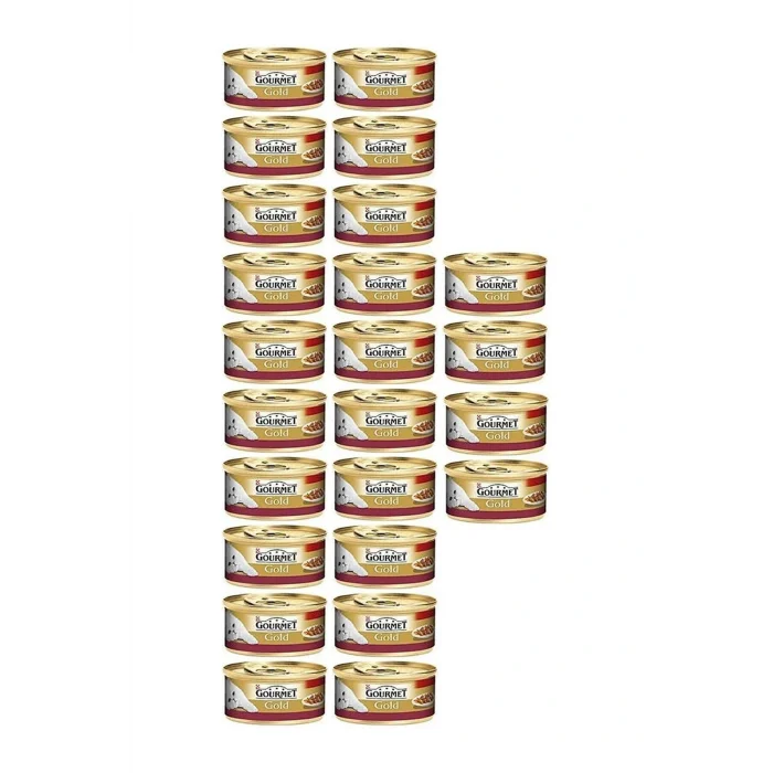 Genel Ürün Gold Parça Etli Ve Soslu Tavuklu & Ciğerli Konserve Yetişkin Kedi Maması 24 X 85 G