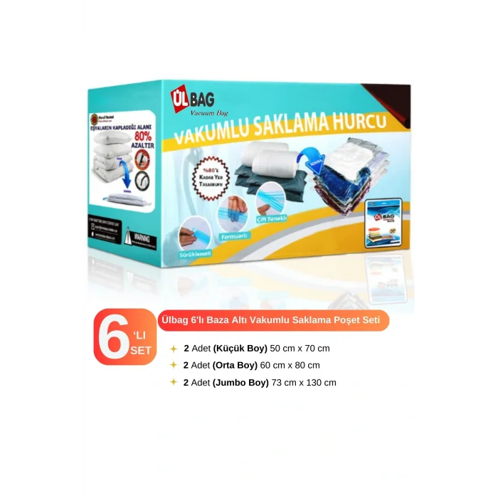 Genel Ürün Marufmarket Vakumlu Poşet Seti 6lı Baza Altı Için - Vakumlu Hurç - Vakumlu Torba