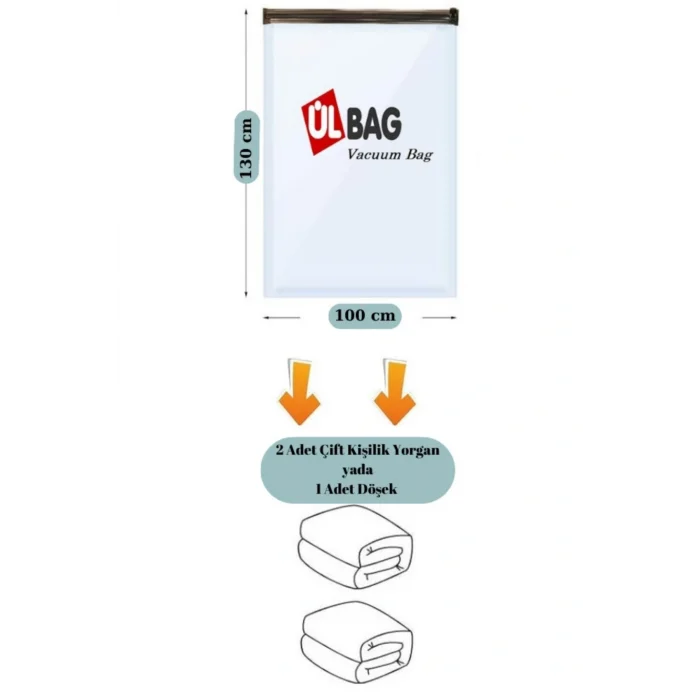 Genel Ürün (1 ADET)(EN BÜYÜK BOY) 100 Cm X 130 Cm Çift Kişilik Yorgan Ve Döşek Vakumlu Hurç, Vakumlu Poşet